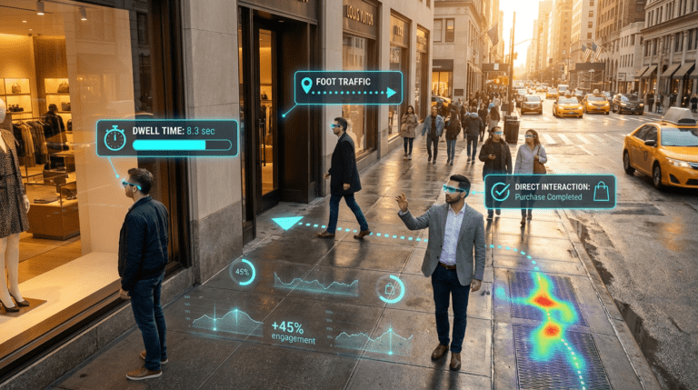 AR glasses tracking steps and metrics